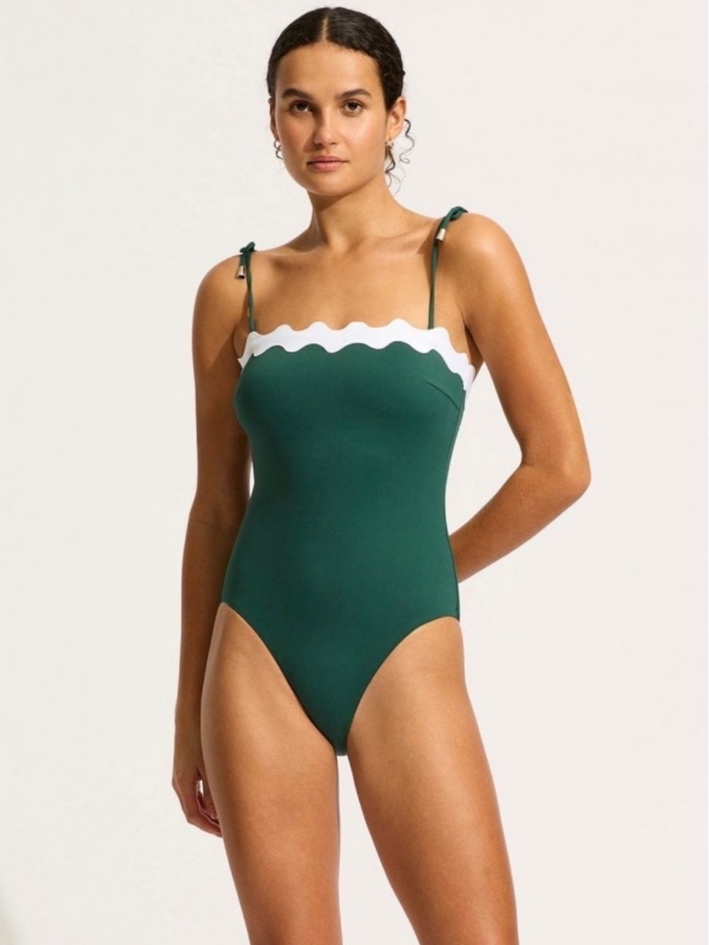 Seafolly Sea Dive Gia Bandeau Green One Piece Swimsuit